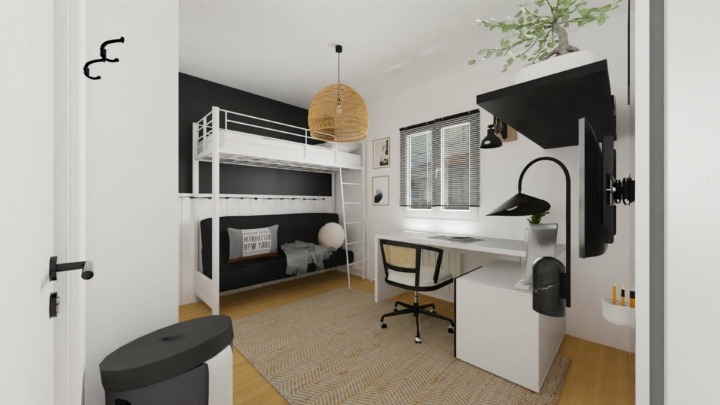 Example of a bedroom for an apartement