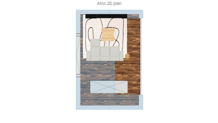 2D floor plan of an attic