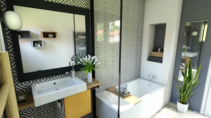 Some ideas of a small modern bathroom.