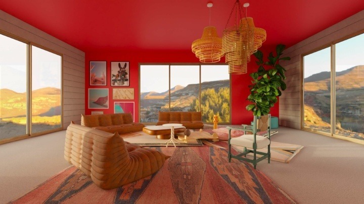 Bold Color trend living room