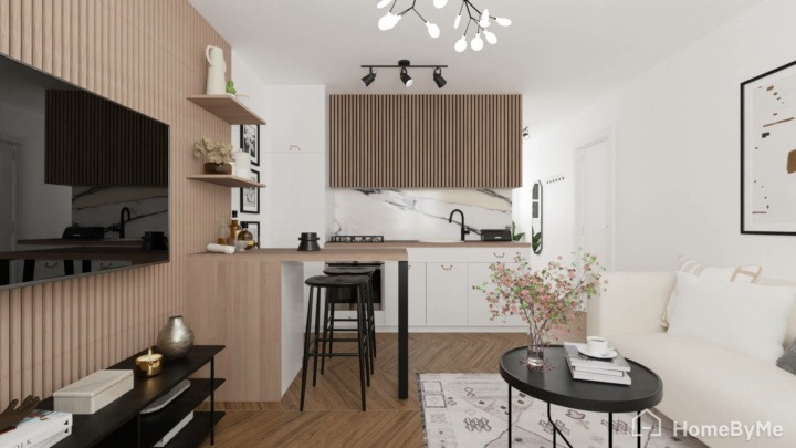 Example of a 3D design for a kitchen