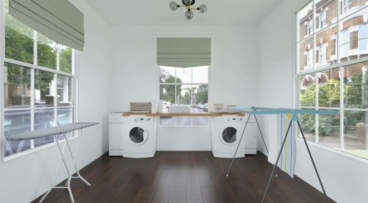 Laundry room in a family house