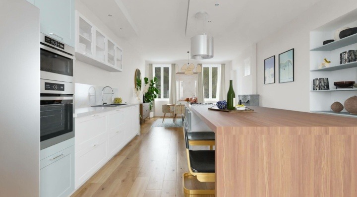 Modern arranged dining room in a kitchen