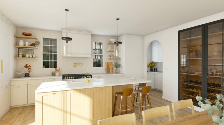 Design of a kitchen with neutral tons