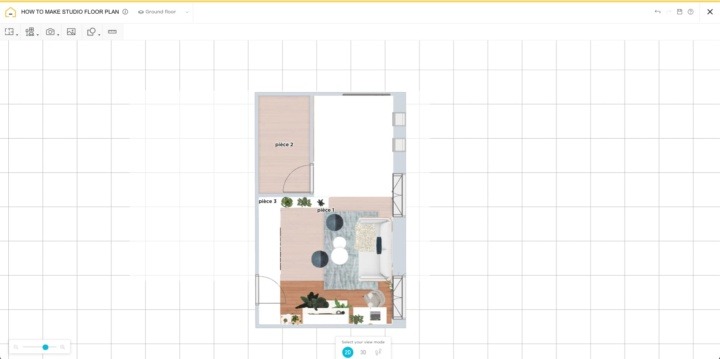 2D Plan of a Studio apartment