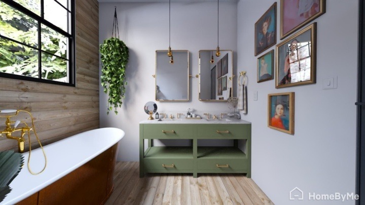 Gorgeous bathroom with wood