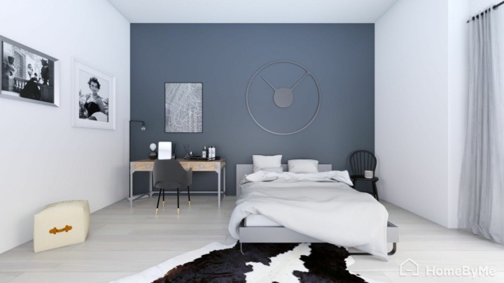 Grey industrial bedroom