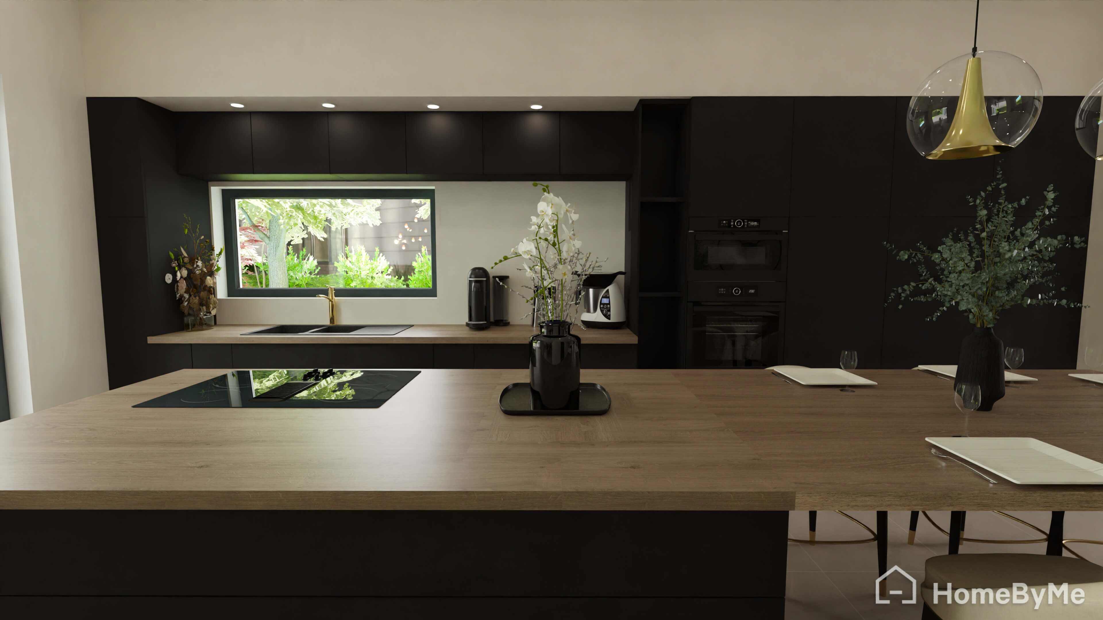 Black modern island kitchen ideas