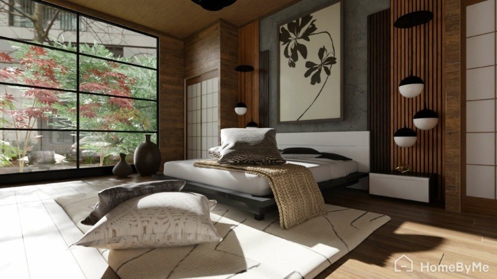 Japandi style bedroom