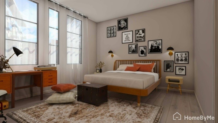 Bedroom design done with HomeByMe