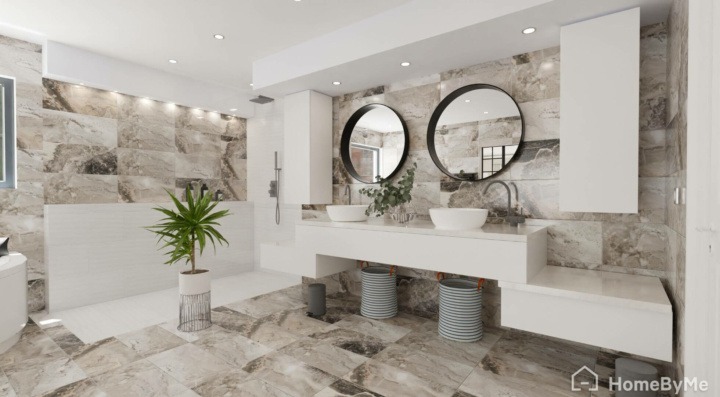 Modern master bathroom