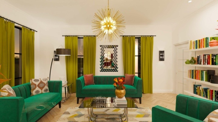 Example of maximalist decor for living room