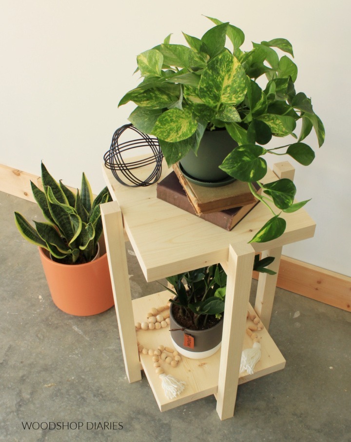 Overhead view DIY Plant Stand designed in MakeByMe