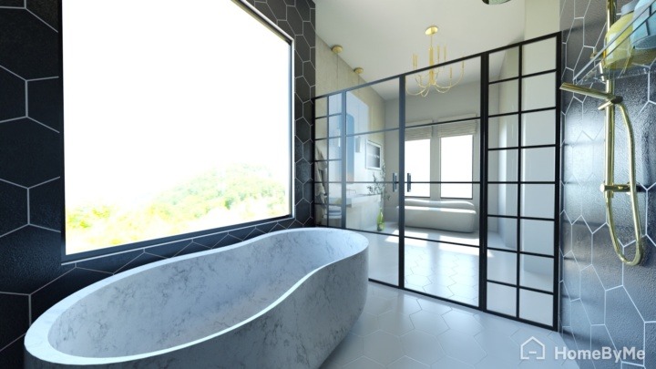 black and white minimalist bathroom