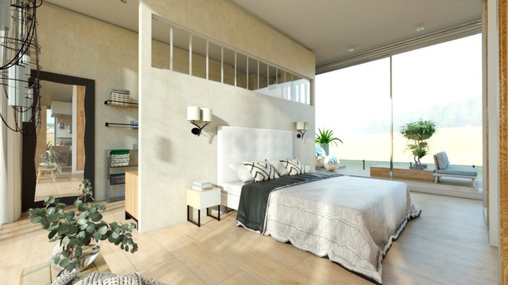 Master bedroom with a modern style