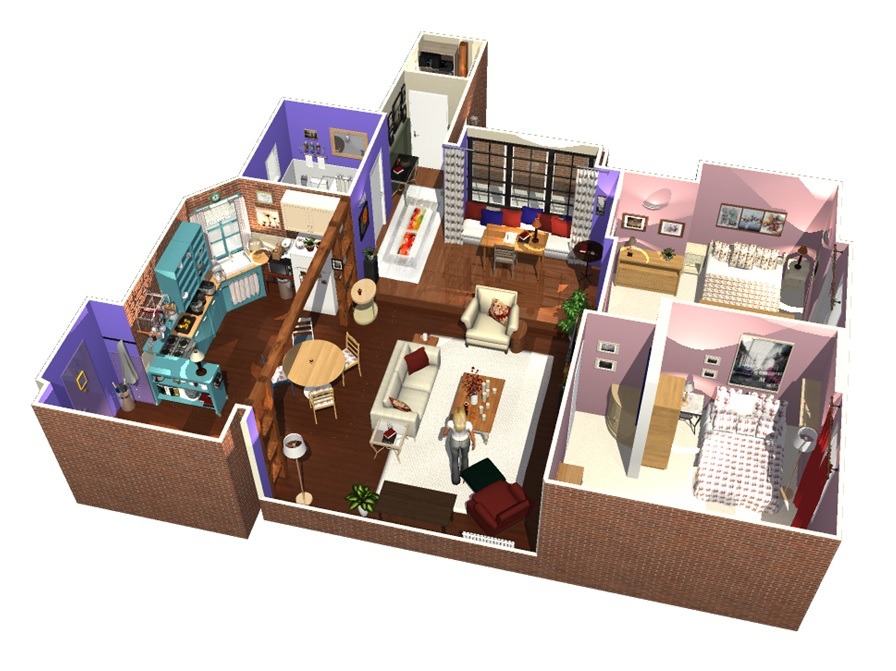 3D plan of the Friends interior