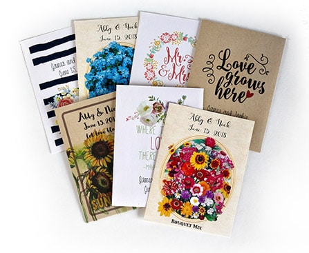 Wedding photo favors - flowers seed packs 