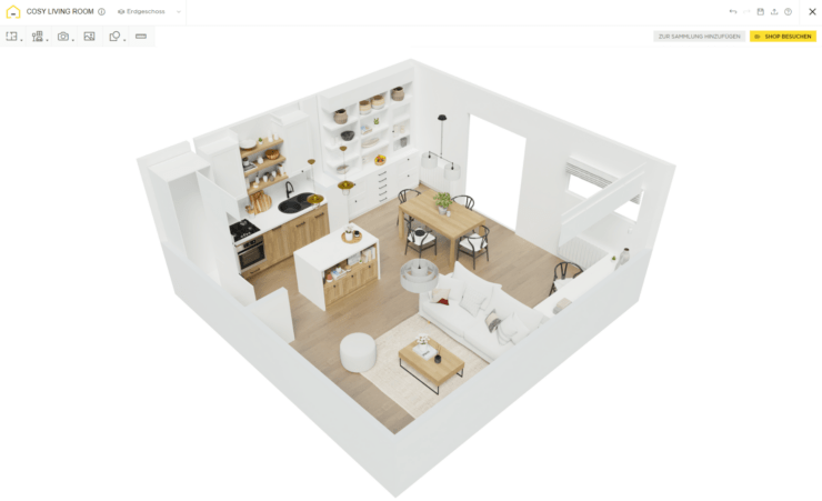 Topview of a living room