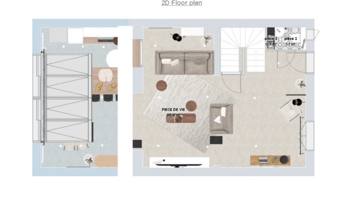 2D floor plan of a house