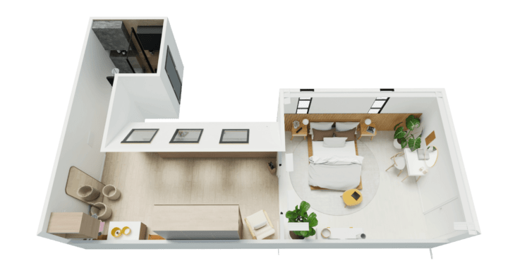 Plan of a bedroom remodel