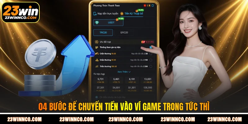 04 bước để chuyển tiền vào ví game trong tức thì